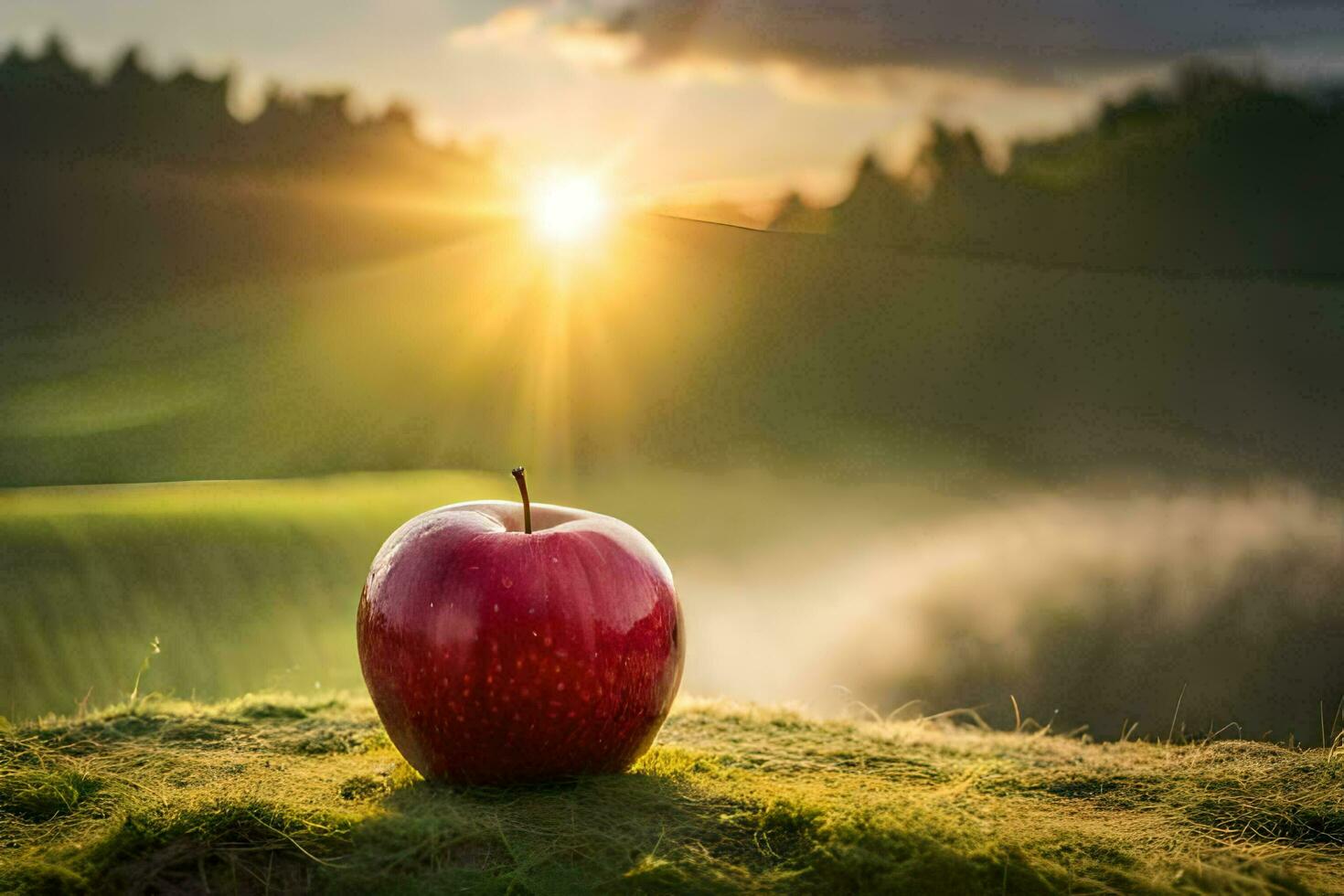 de appel is de symbool van de nieuw jaar. ai-gegenereerd foto