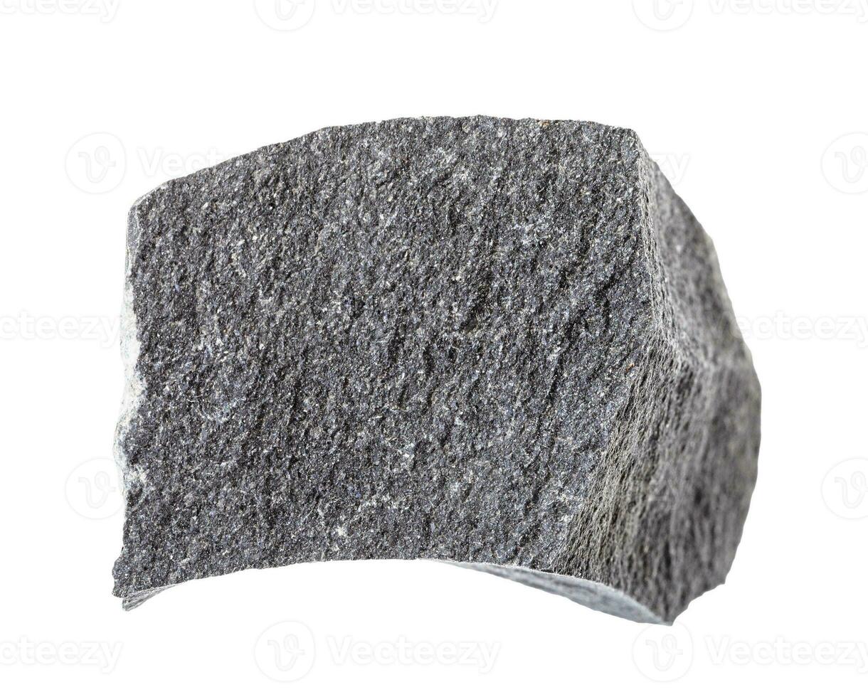 rauw grijs hyalobasalt rots geïsoleerd Aan wit foto