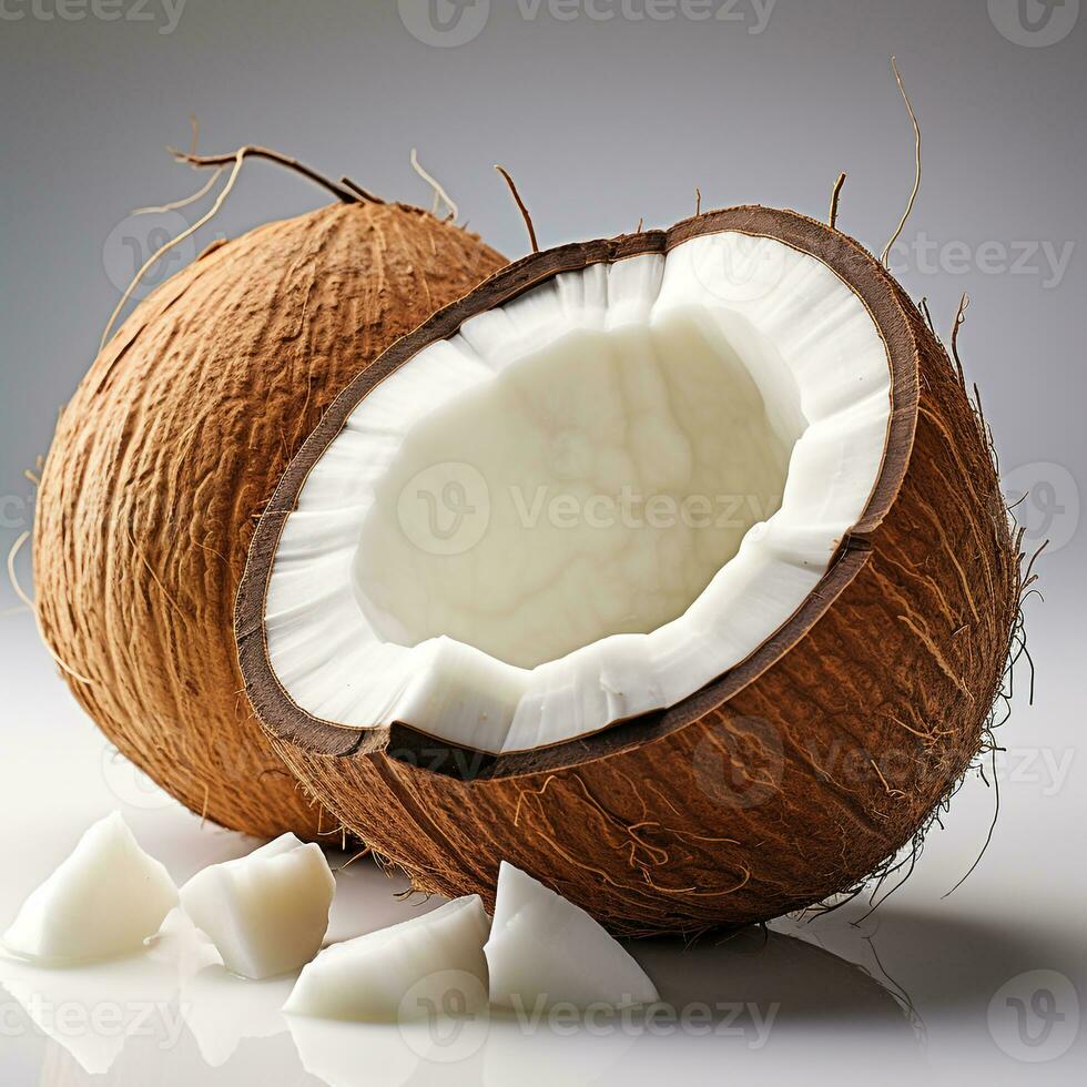 vers kokosnoten Aan een wit achtergrond foto