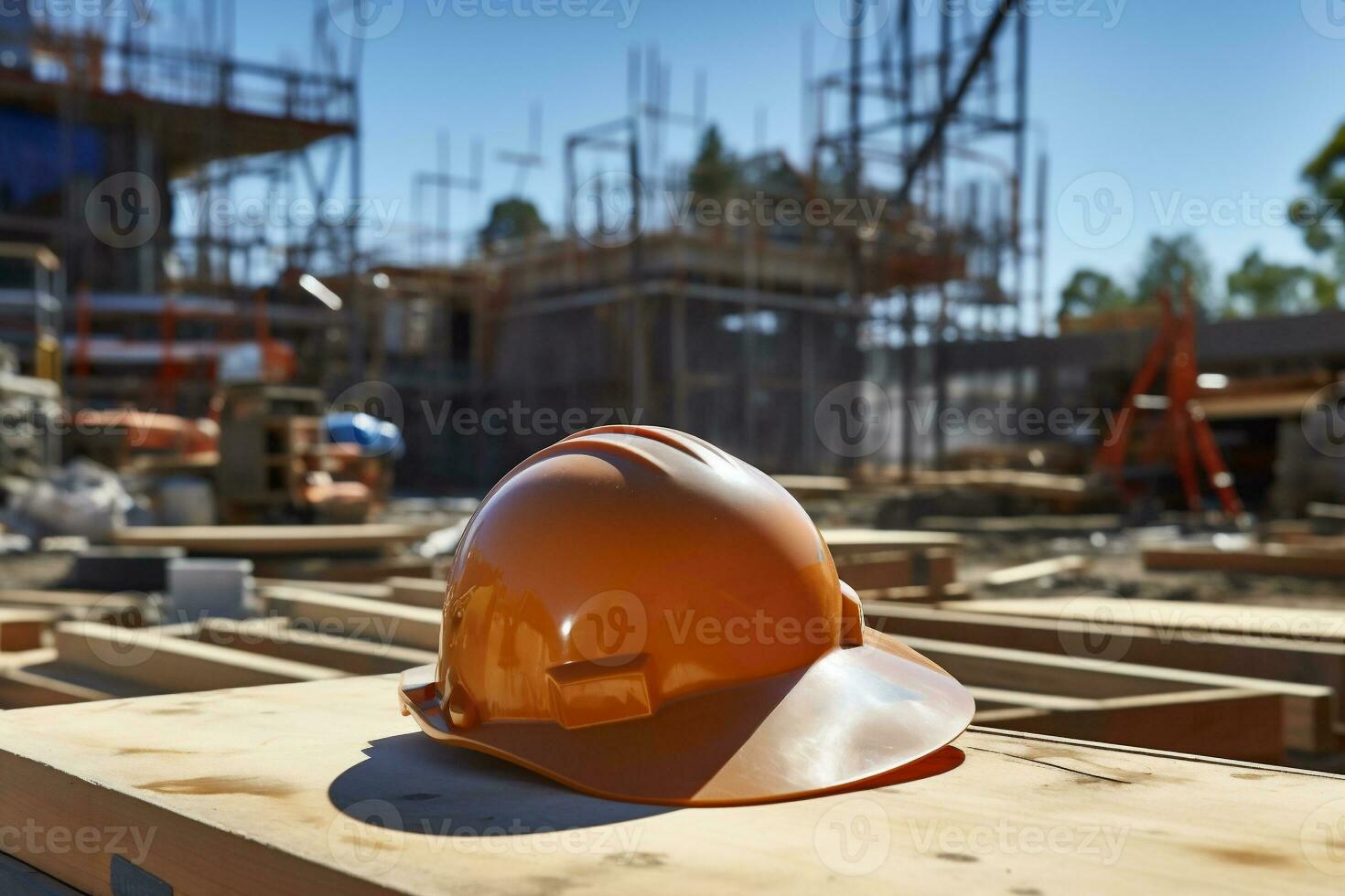 veiligheid helm Aan een bouw plaats foto