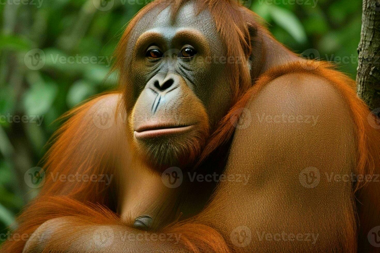 portret orangoetan Aan de Woud. ai generatief pro foto