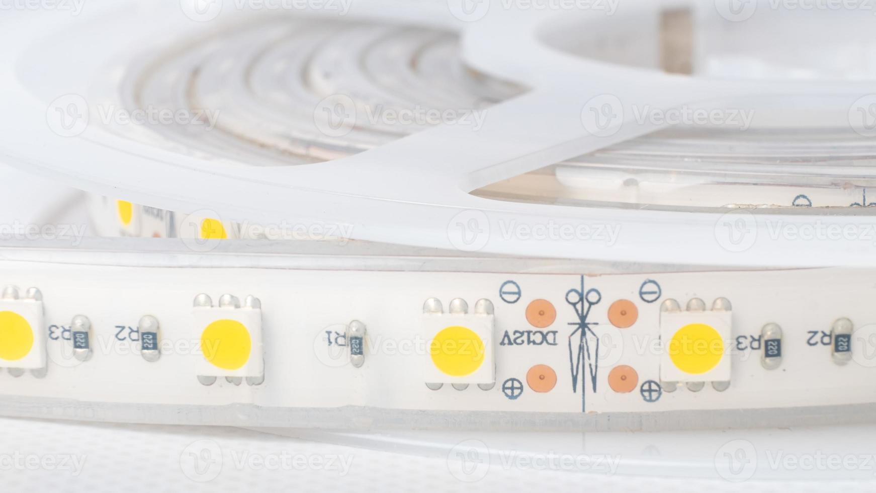 led strip light-emitting diodes close-up foto