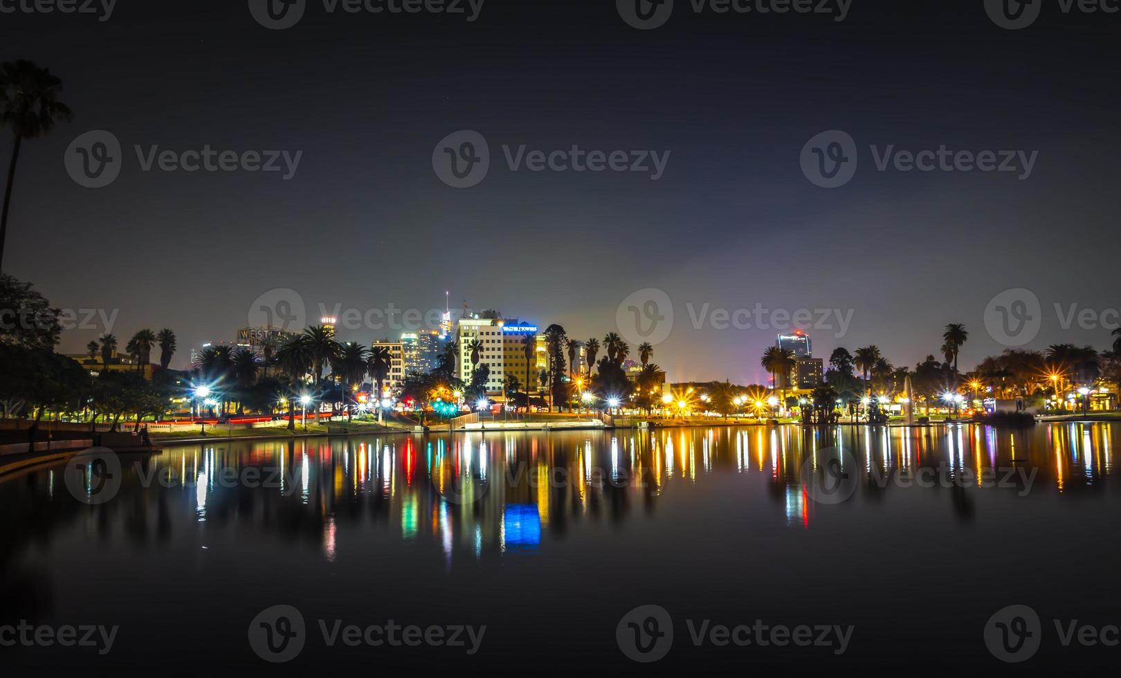 downtown los angeles skyline nachts foto