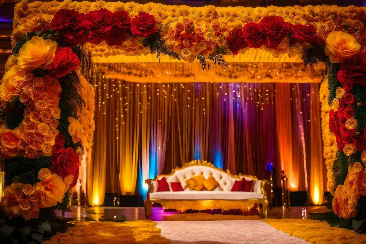 Indisch bruiloft decor ideeën. ai-gegenereerd foto