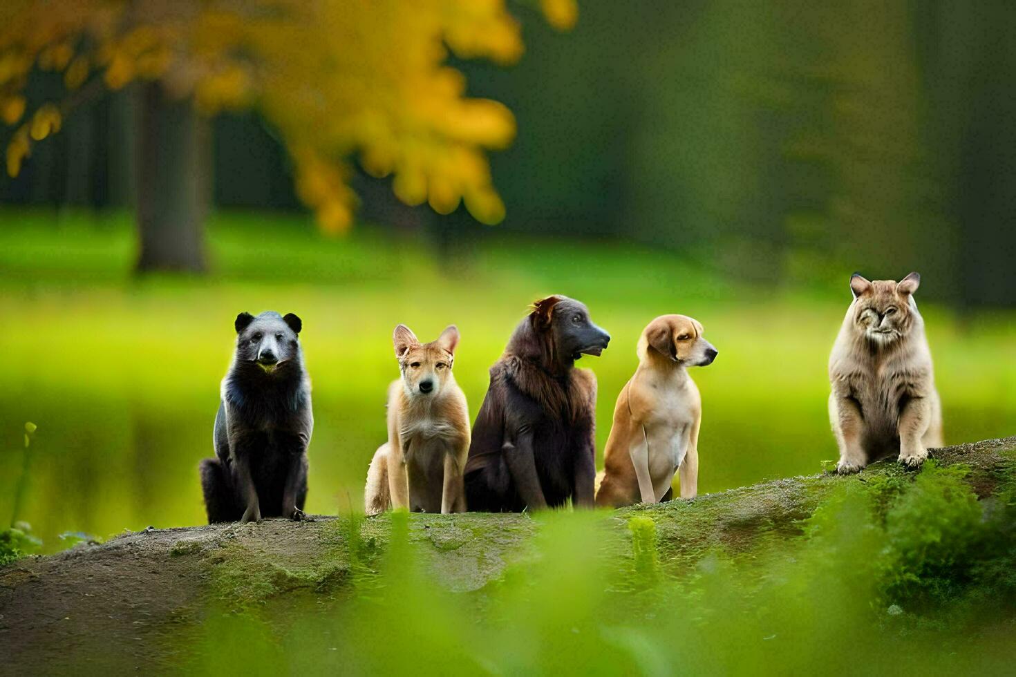 foto behang dieren, de Woud, de dieren, de dieren, de dieren, de dieren,. ai-gegenereerd