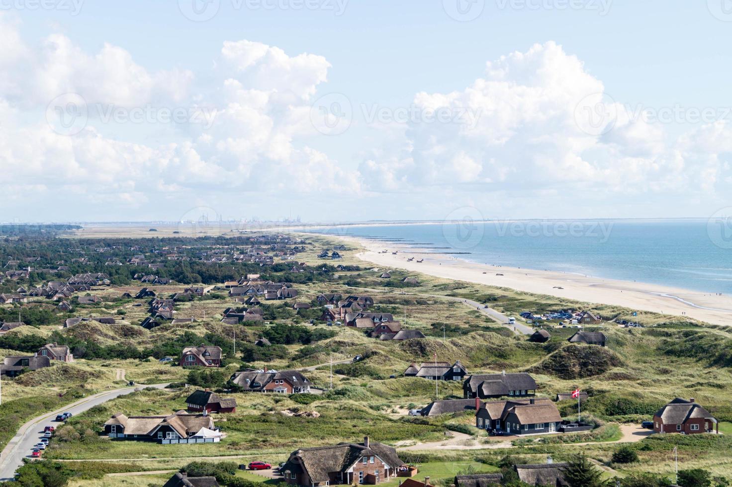 de deense blavand vanuit het perspectief van de oude beroemde vuurtoren foto