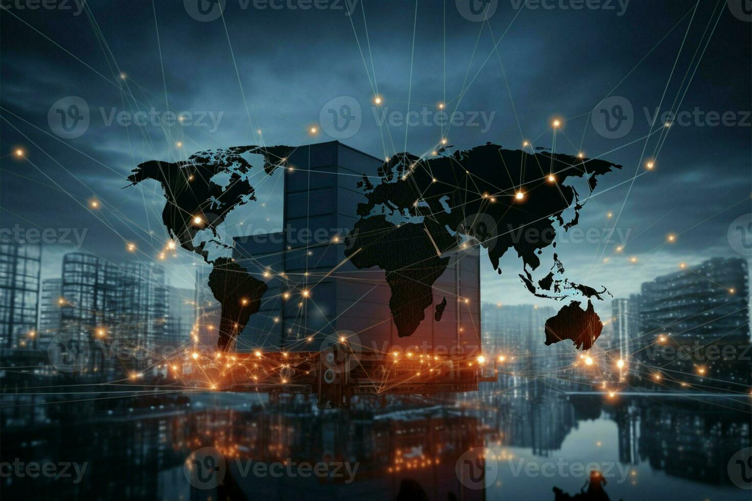 logistiek concept in kaart brengen globaal partner verbindingen voor importeren en exporteren ai gegenereerd foto