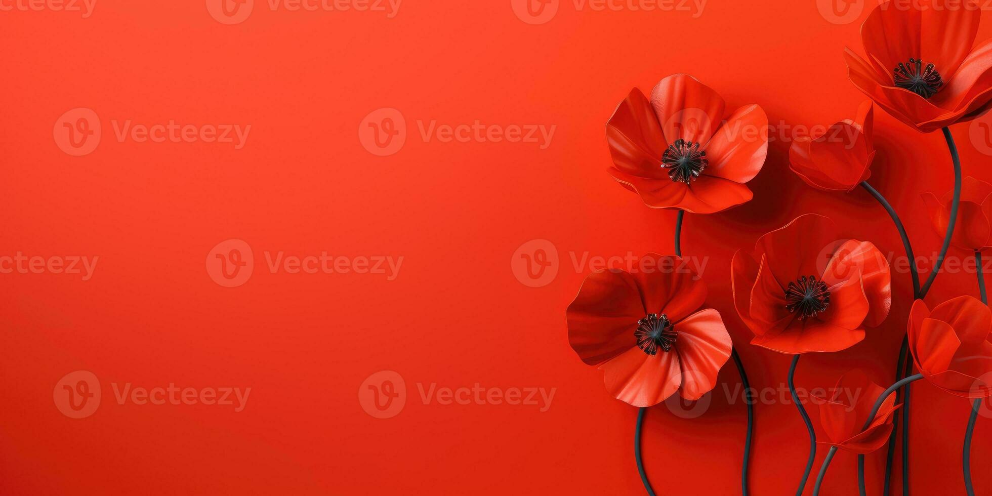 papaver dag. geheugen van allemaal de soldaten wie ging dood in oorlogen erbij betrekken Super goed Brittannië. generatief ai foto