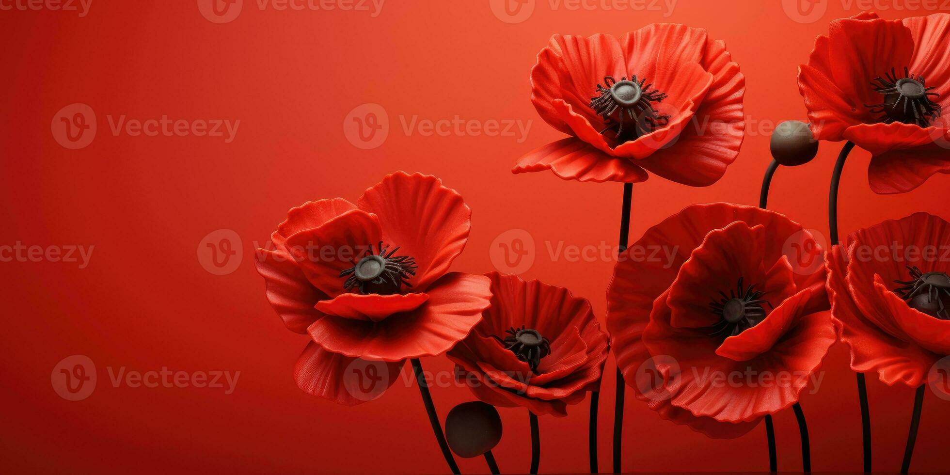 papaver dag. geheugen van allemaal de soldaten wie ging dood in oorlogen erbij betrekken Super goed Brittannië. generatief ai foto