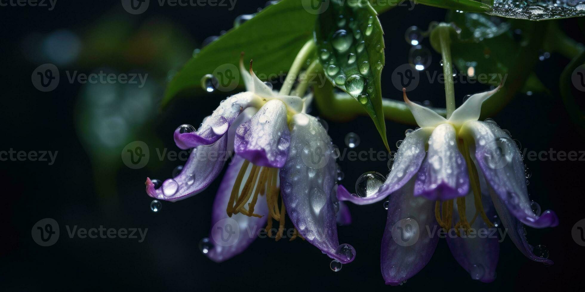 realistisch beeld van solanum Aan een donker achtergrond. generatief ai foto