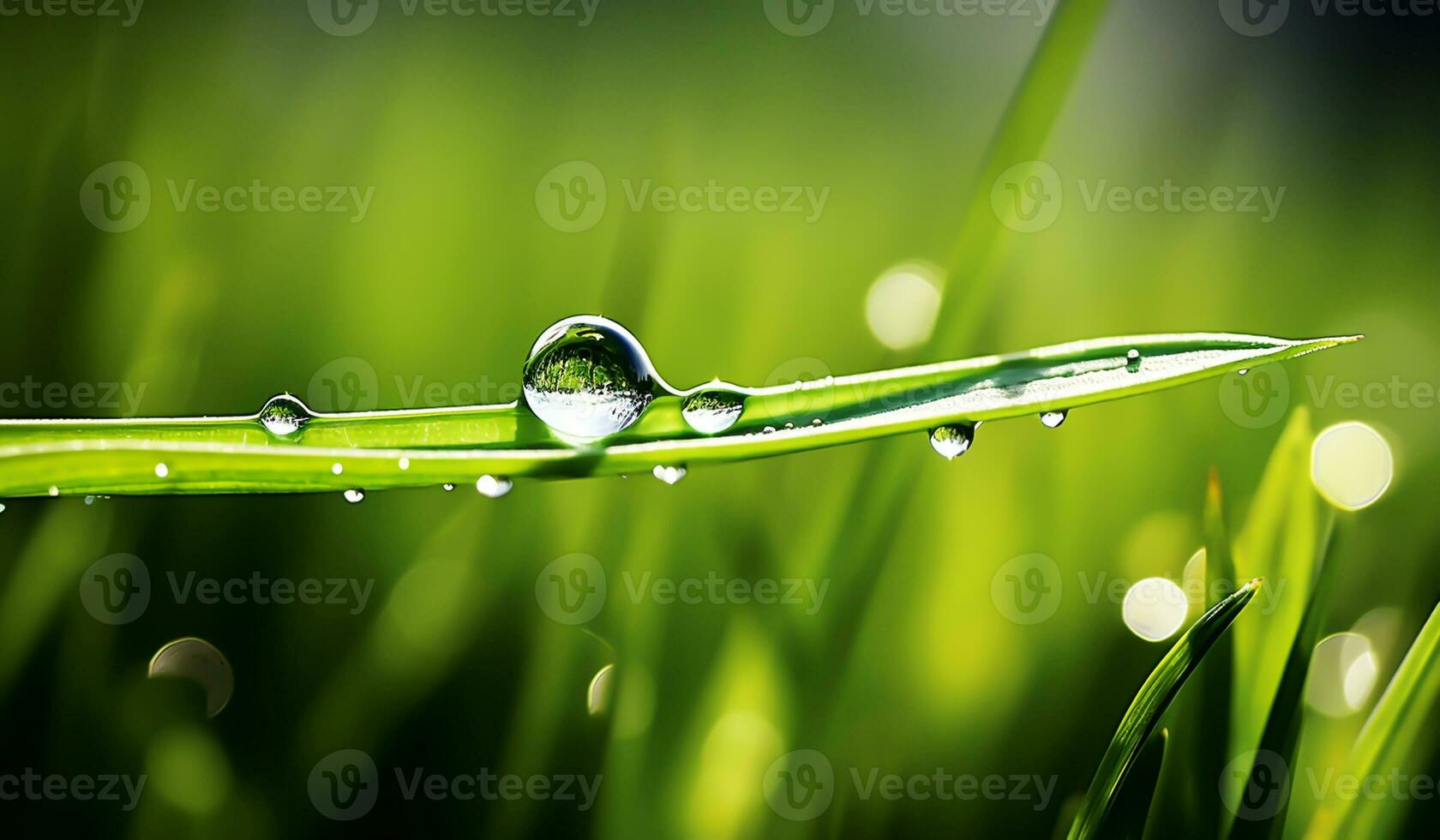 gras met dauw druppels. ai generatief foto