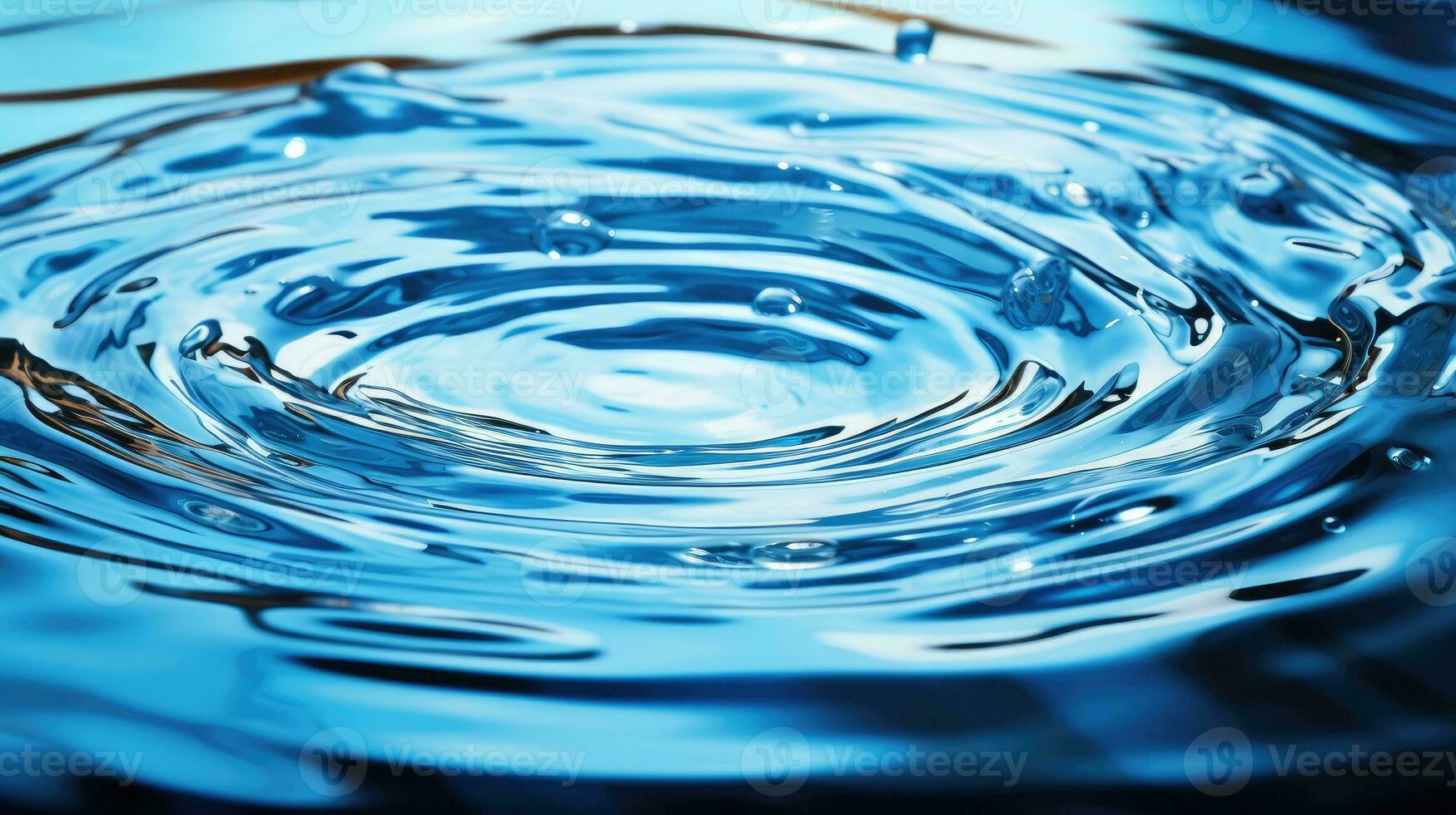 rimpelingen en ringen in de aqua vloeistof achtergrond ai gegenereerd foto