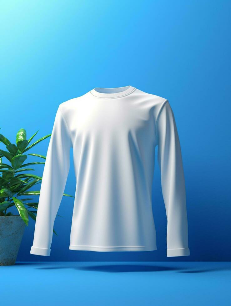 blanco wit t-shirt voor mockup ontwerp ai generatief foto