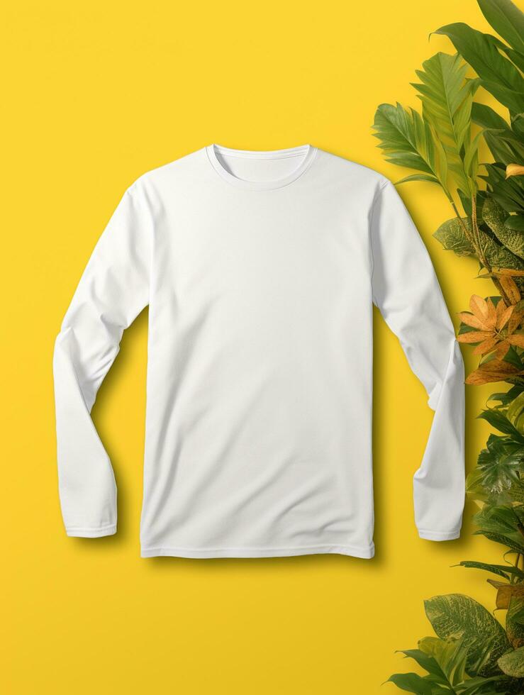 blanco wit t-shirt voor mockup ontwerp ai generatief foto