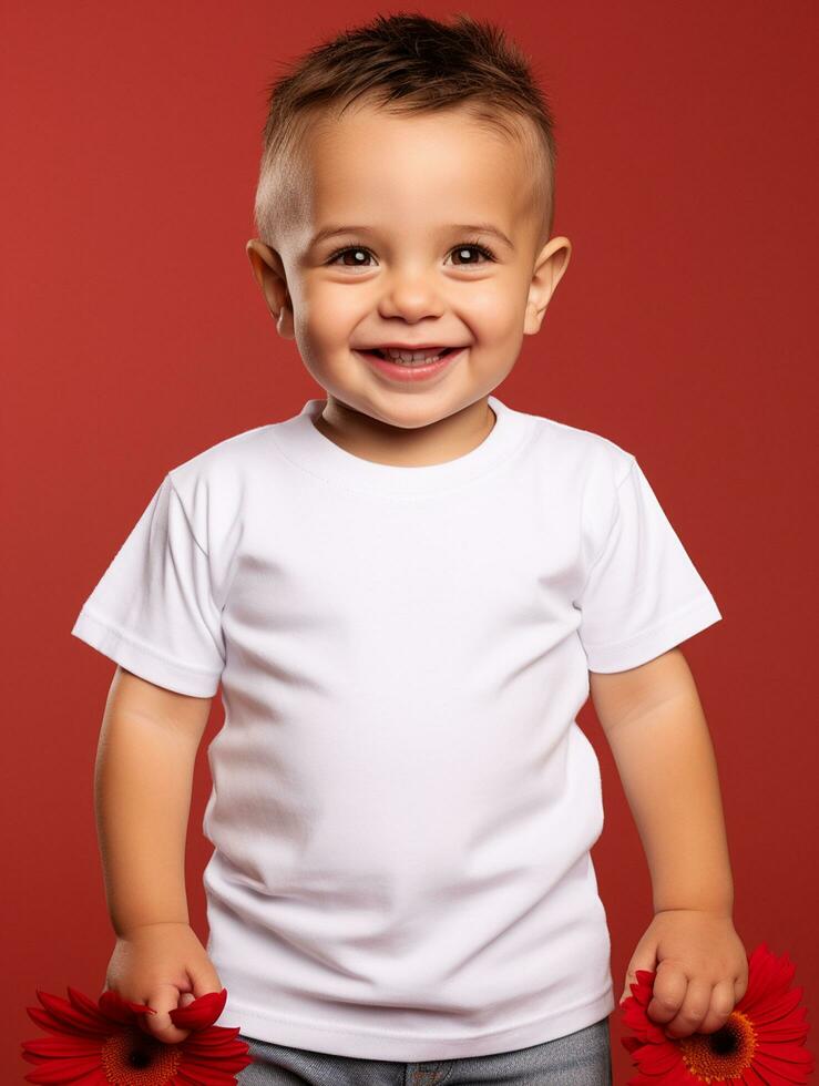 wit blanco baby t-shirt ai gegenereerd foto