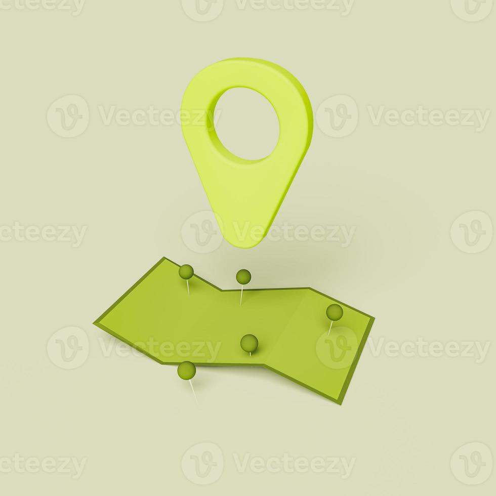 gevouwen kaart met locatiepin foto