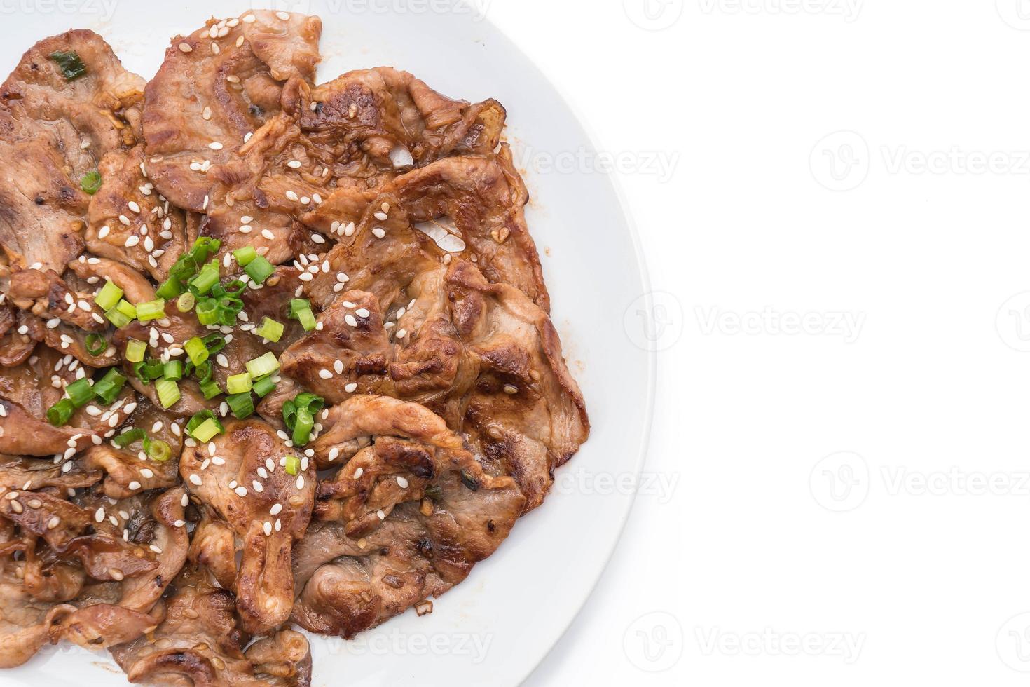 gegrild varkensvlees op bord - Koreaanse stijl foto