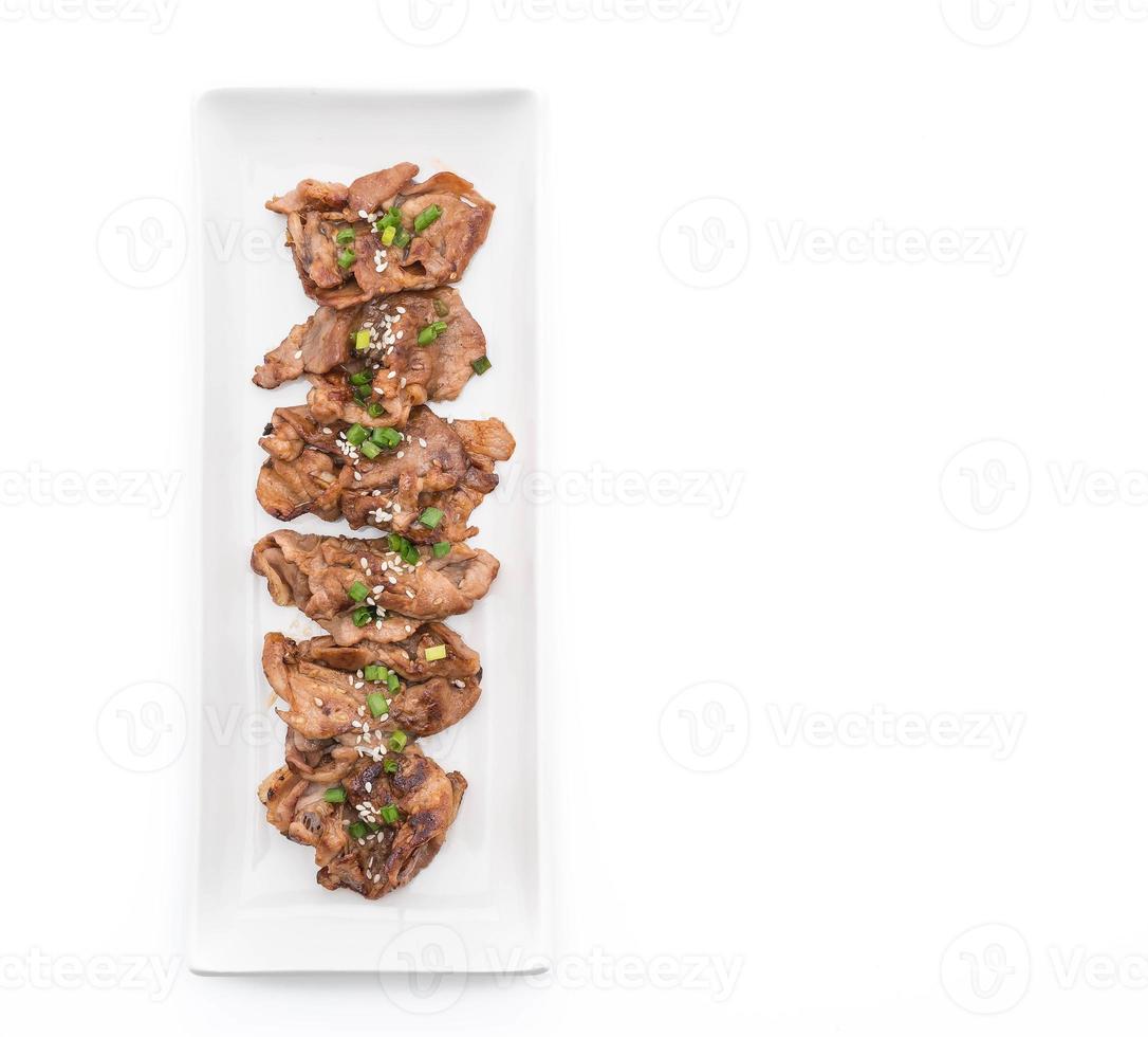 gegrild varkensvlees op bord - Koreaanse stijl foto