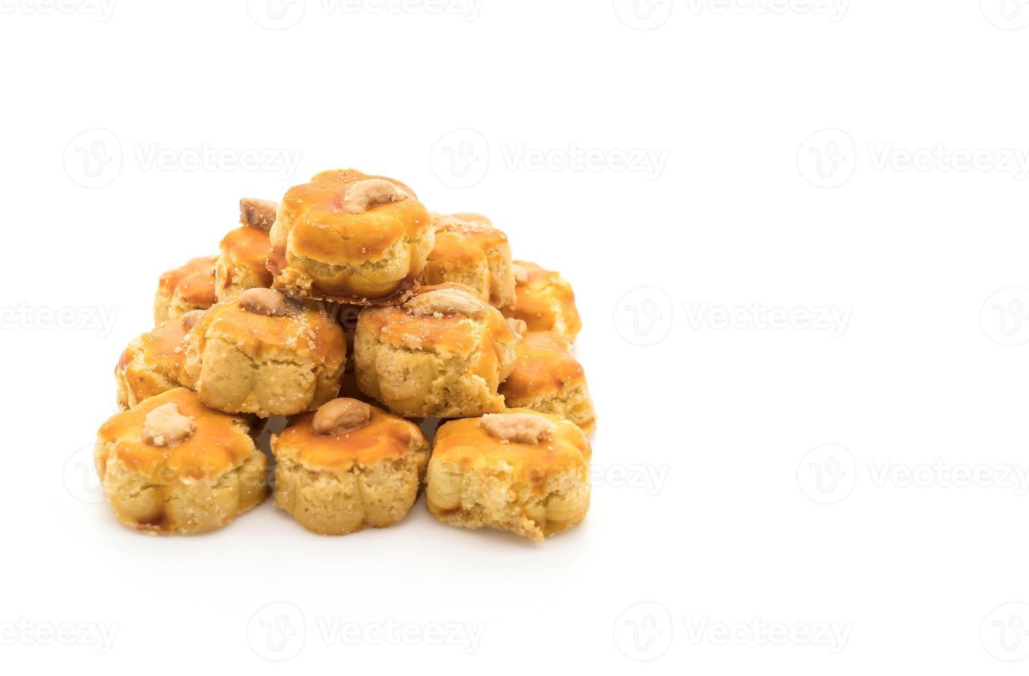 durian koekjes op witte achtergrond foto