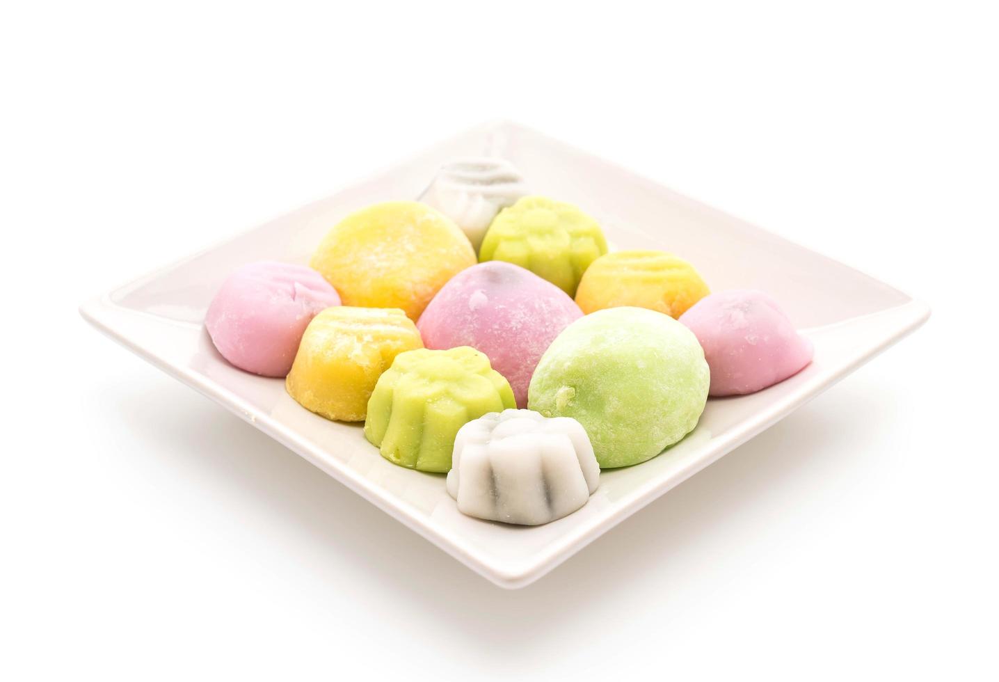 dessert mochi op witte achtergrond foto