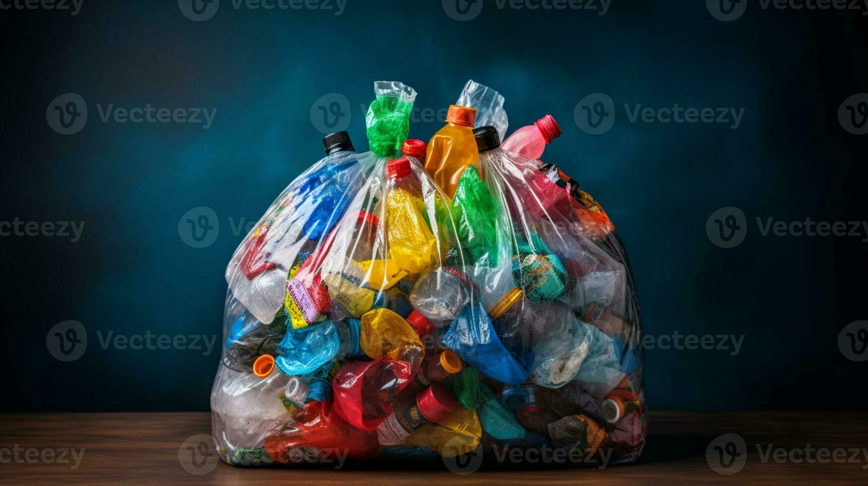 plastic verspilling vuilnis gebruikt fles, ai generatief foto