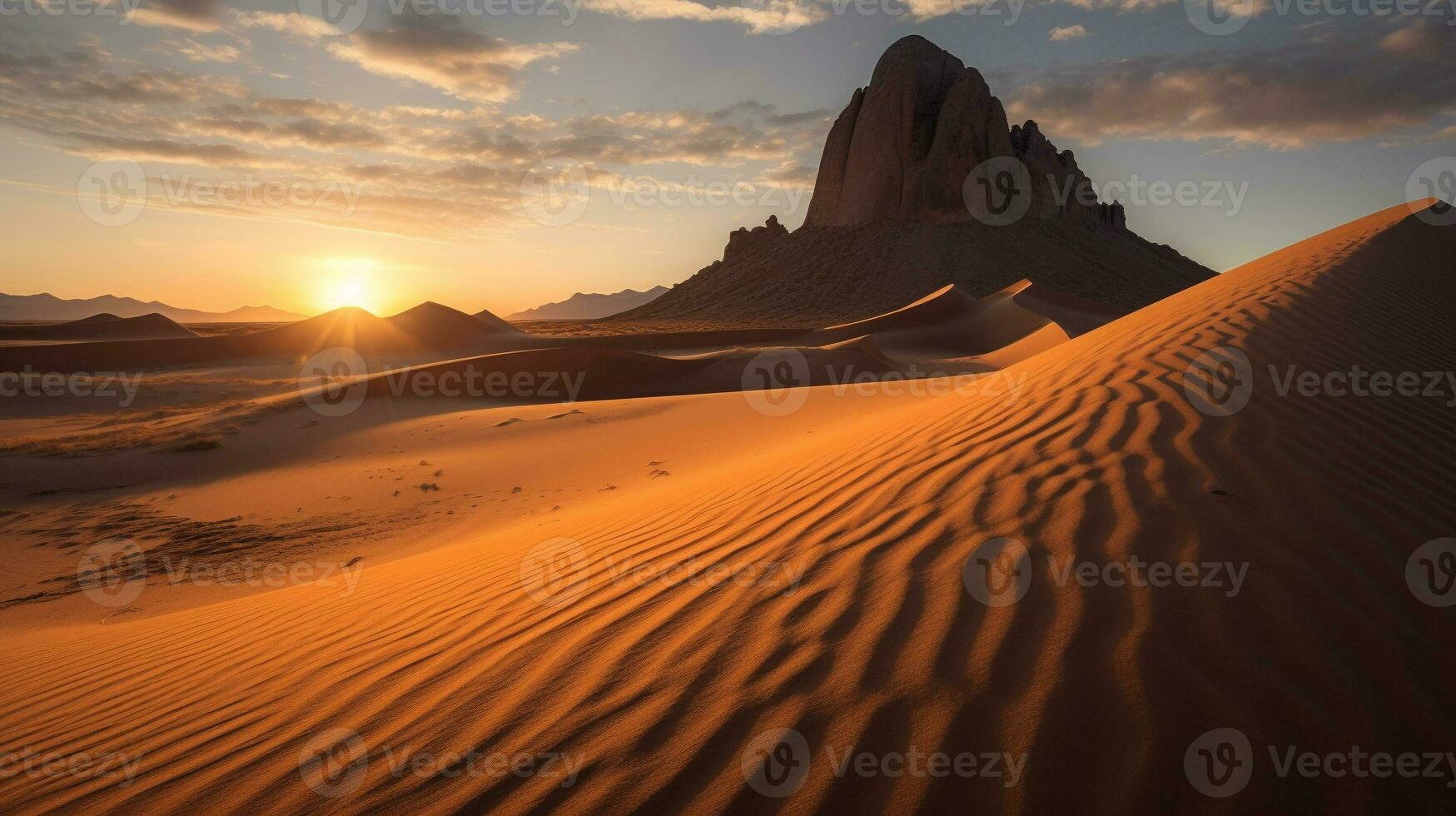generatief ai, eeuwig zand omarmen de boeiend schoonheid van woestijn landschappen foto