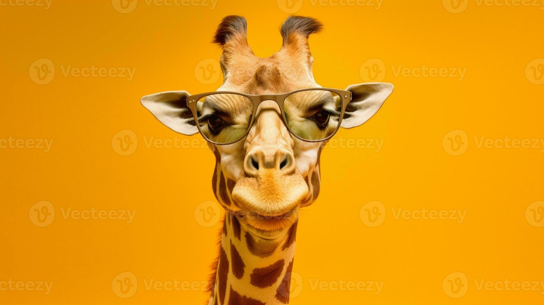 generatief ai, giraffe in tinten een zonnig safari stilist foto