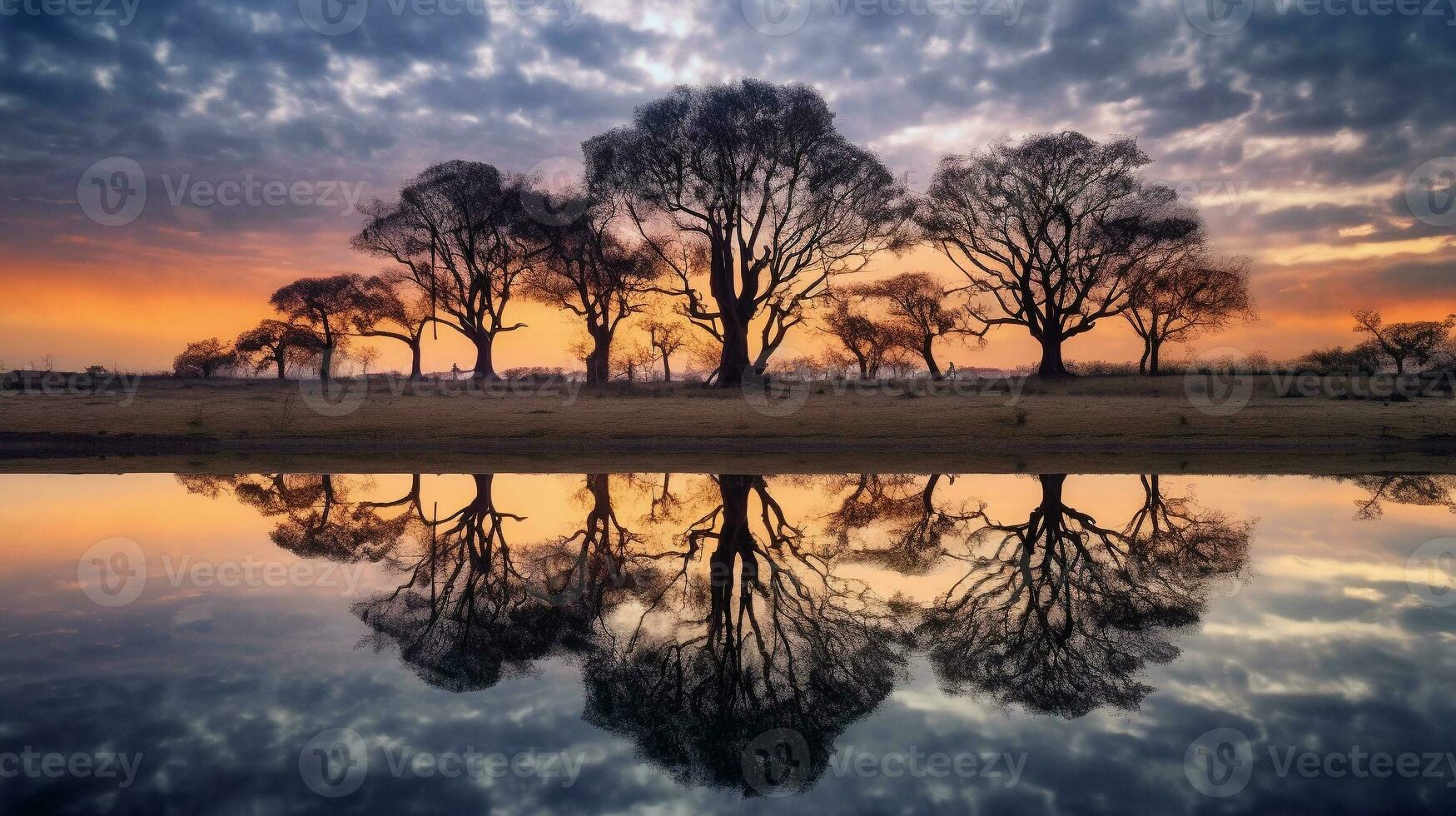 generatief ai, reflecties landschappen gespiegeld in water creëren verbijsterend reflecties foto