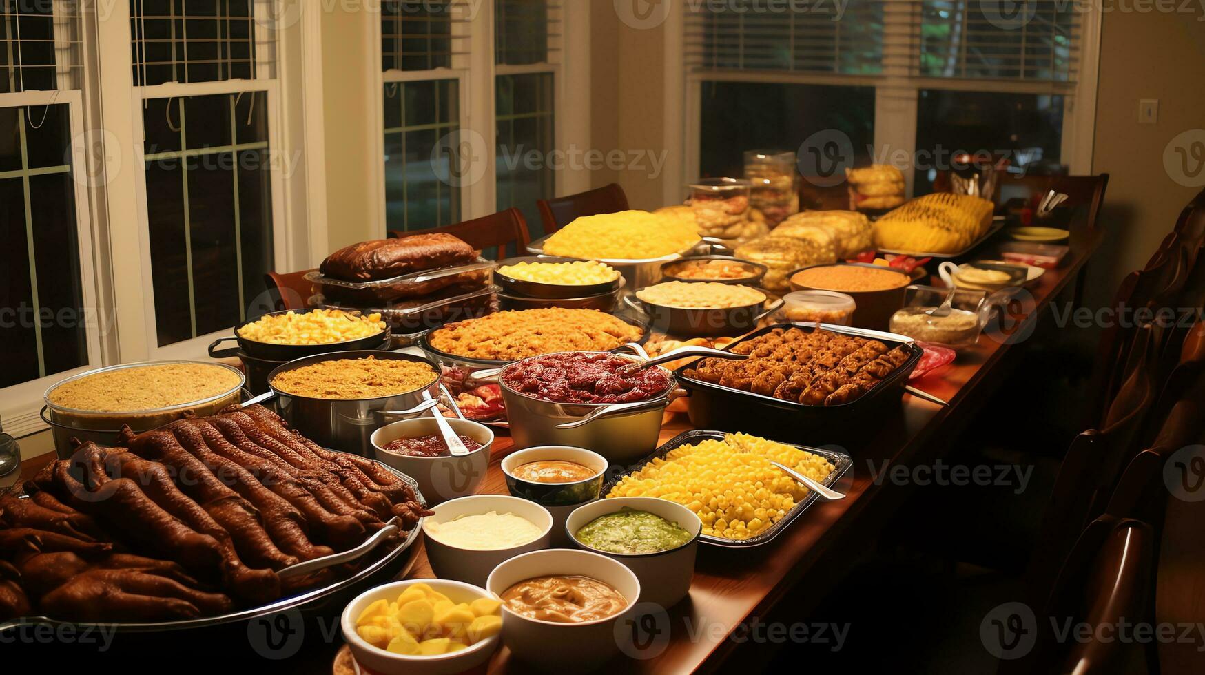 hout tafel met gouden schitteren Aan donker achtergrond ai generatief foto