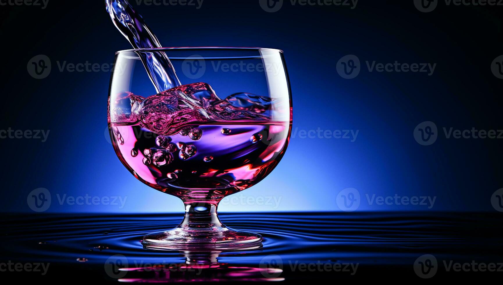 glanzend glas van wijn Aan abstract achtergrond. ai gegenereerd foto