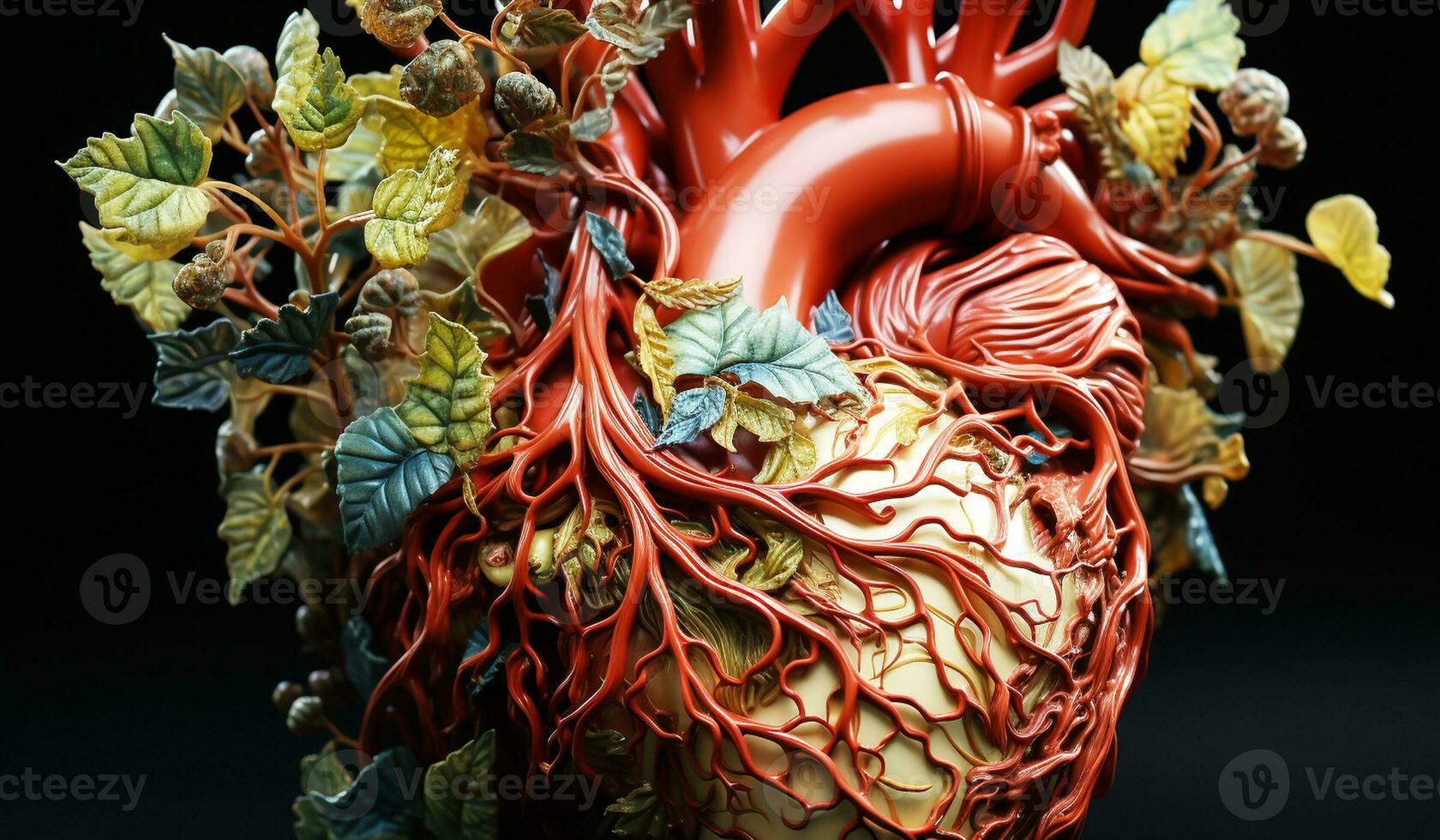 anatomisch menselijk hart gevormd door stukken van metaal. ai gegenereerd foto