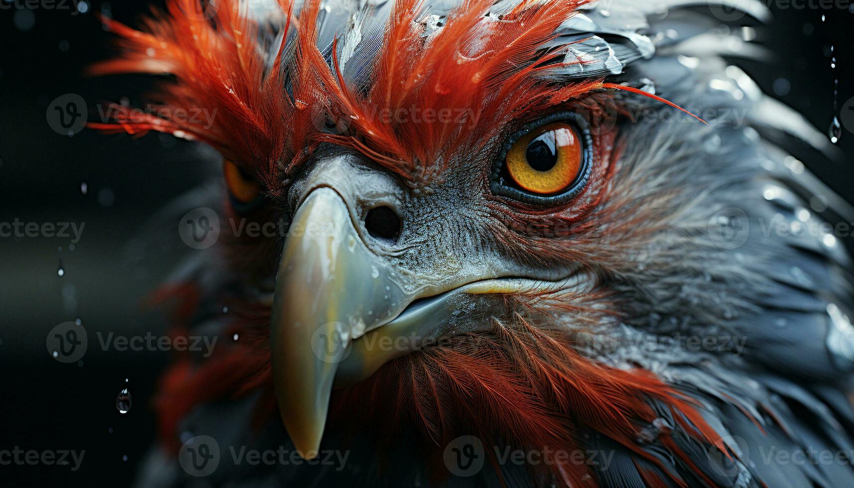 majestueus havik, dichtbij omhoog portret, levendig kleuren, vliegend in natuur gegenereerd door ai foto