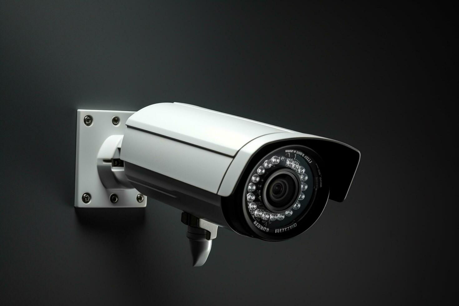 3d renderen van veiligheid camera of cctv Aan grijs achtergrond ai gegenereerd foto