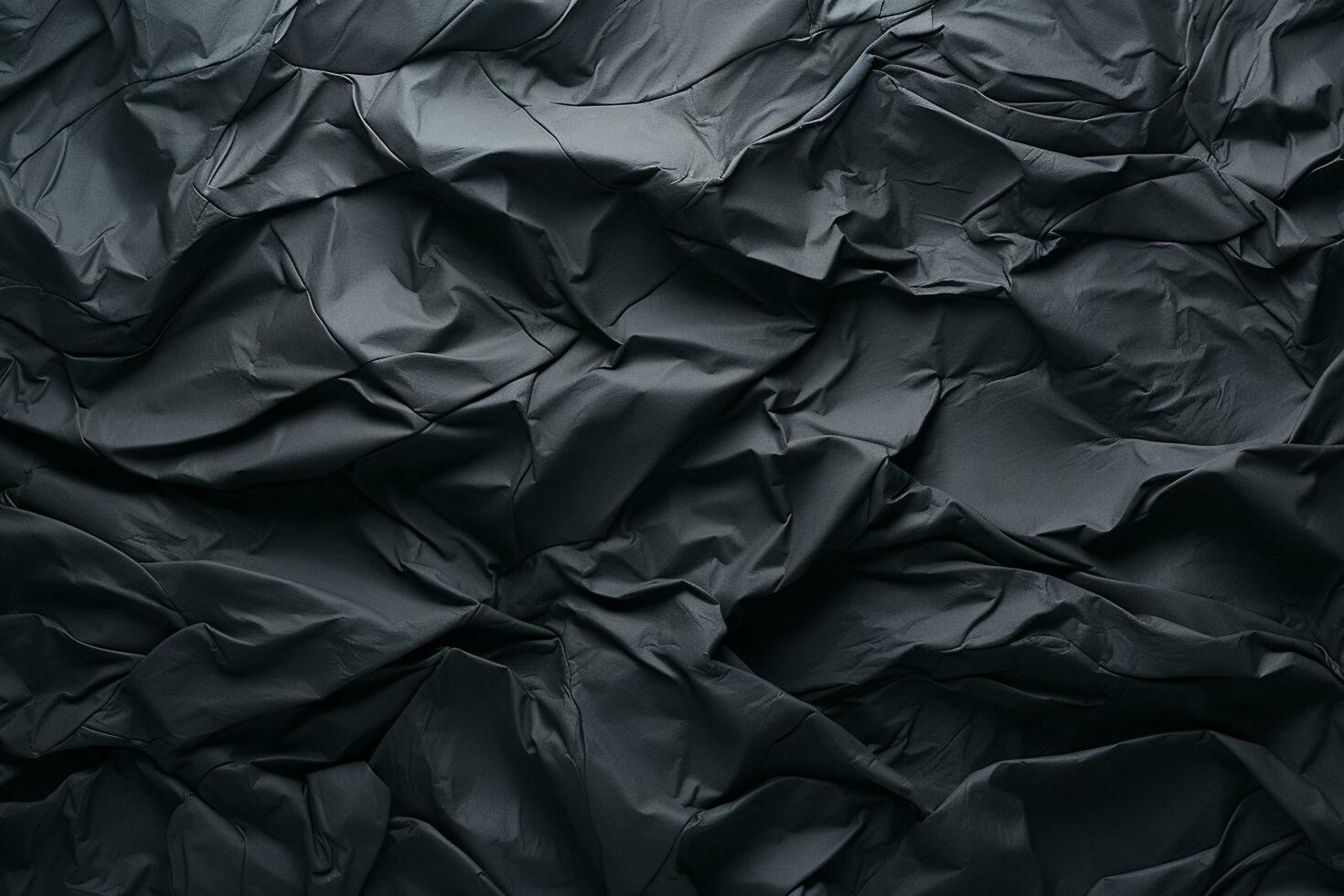 zwart verfrommeld papier achtergrond. structuur van verfrommeld papier. ai gegenereerd foto