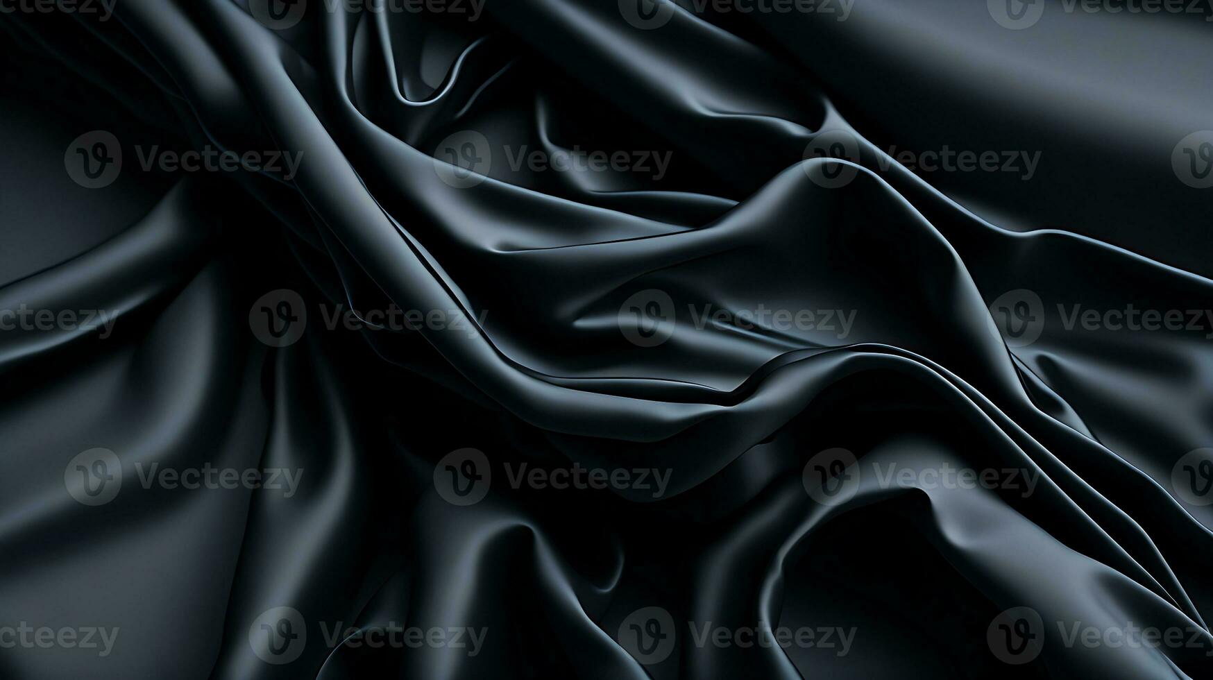 zwart luxe kleding stof achtergrond met kopiëren ruimte 3d illustratie. ai-gegenereerd foto