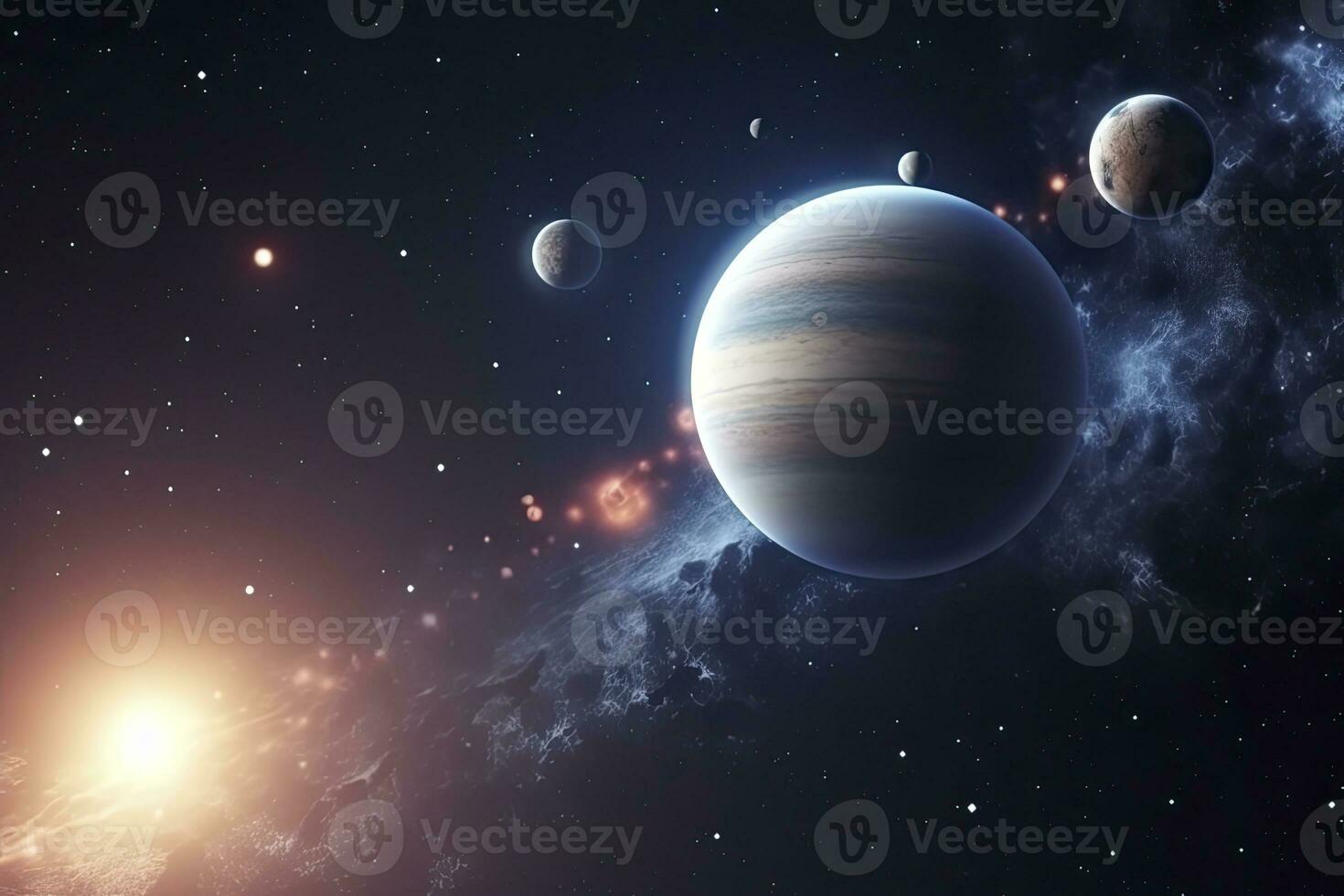 planeten in de achtergrond van ruimte foto