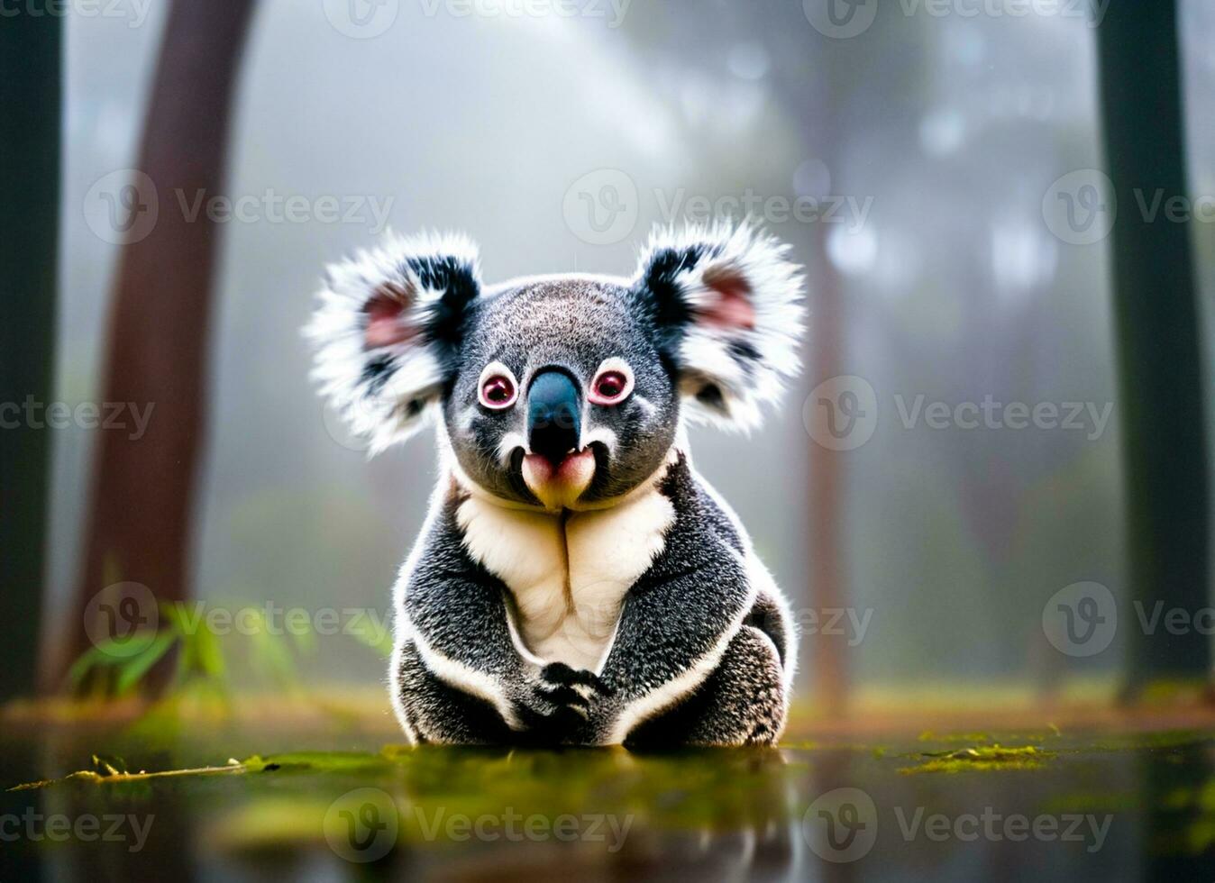 koala zittend in de midden- van de Woud foto