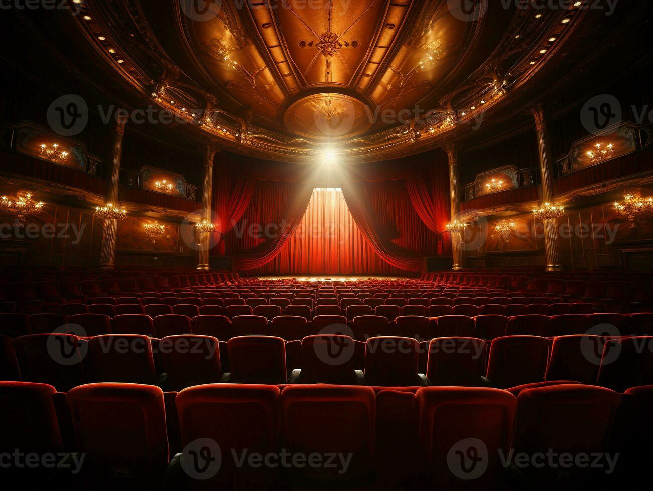 ai gegenereerd leeg theater tafereel foto