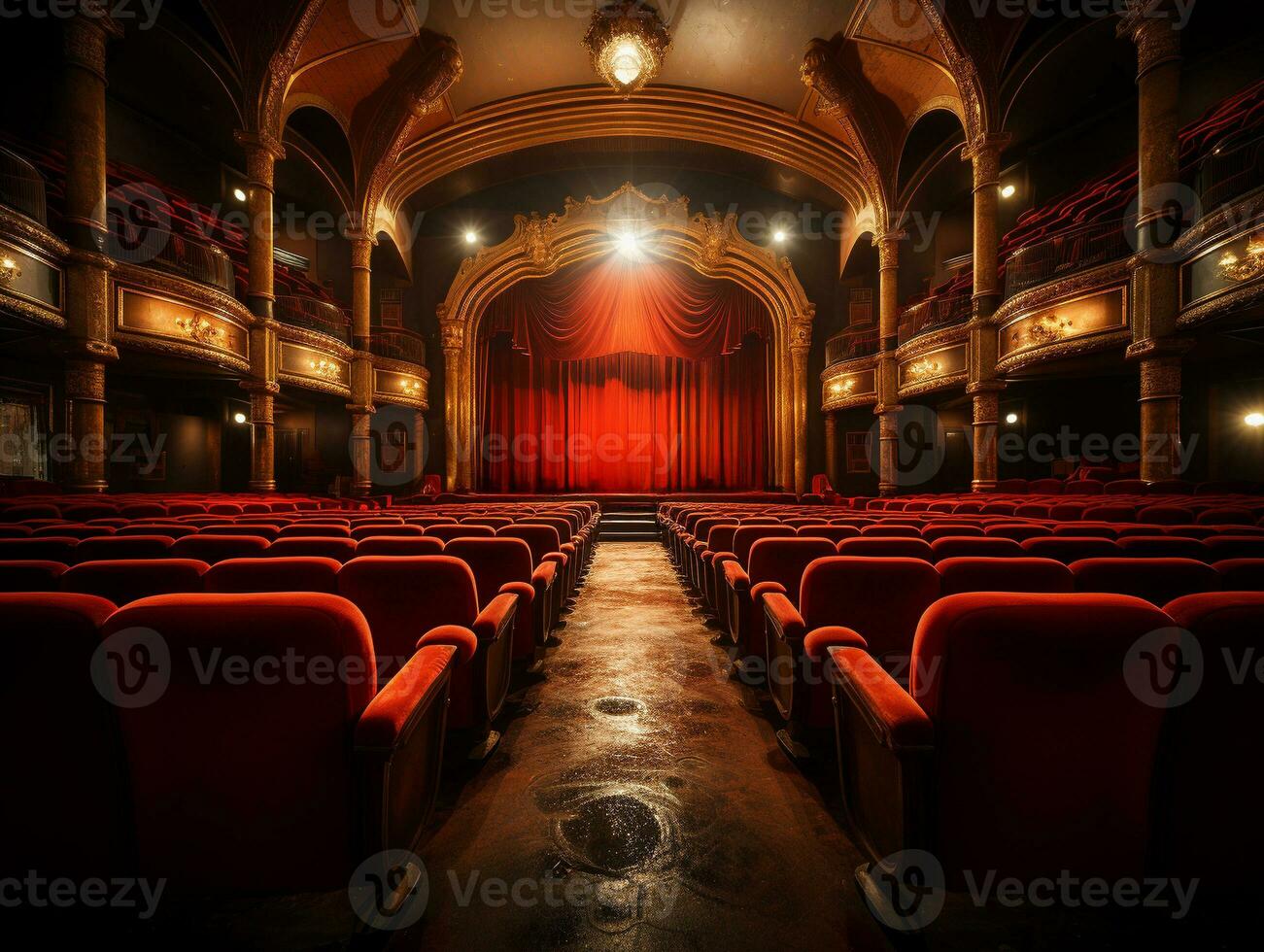 ai gegenereerd leeg theater tafereel foto