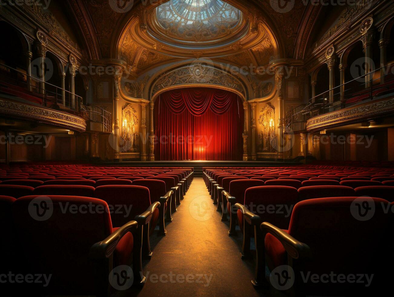 ai gegenereerd leeg theater tafereel foto