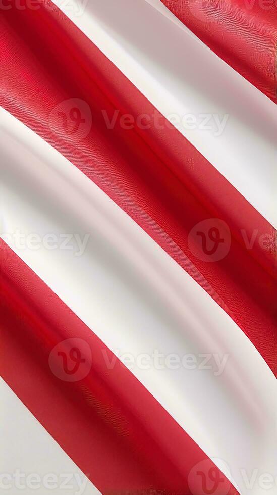 rood en wit gestreept kleding stof structuur achtergrond. ai gegenereerd foto