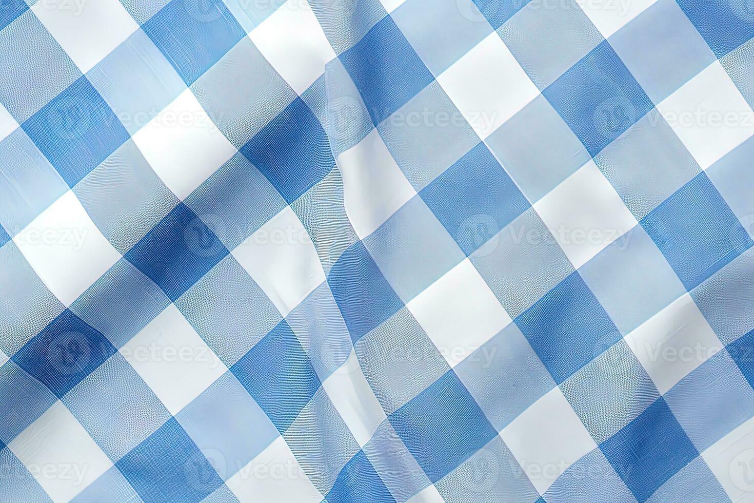blauw en wit gestreept kleding stof structuur achtergrond. ai gegenereerd foto