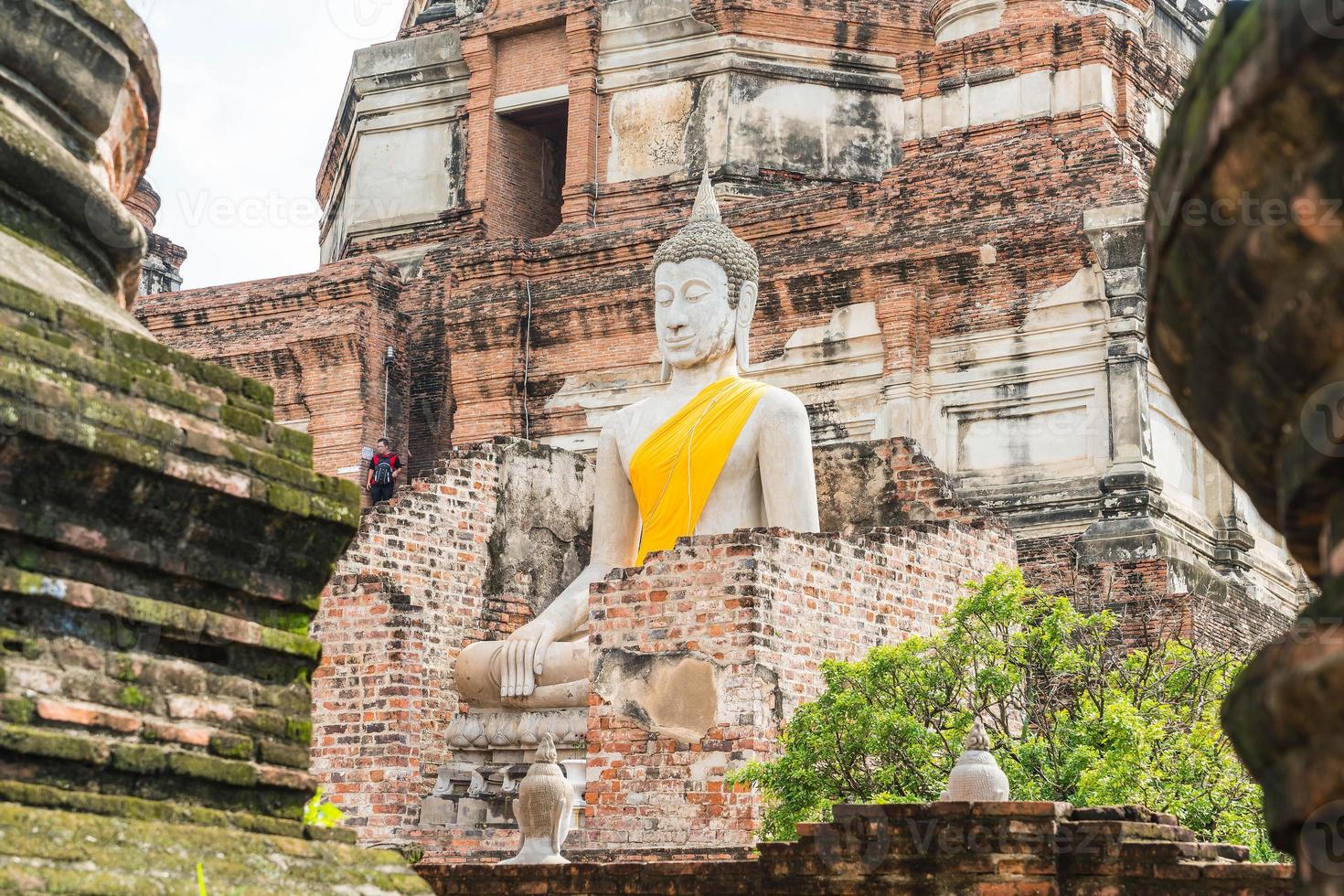 prachtige oude architectuur historisch van ayutthaya in thailand - verhoog de kleurverwerkingsstijl foto