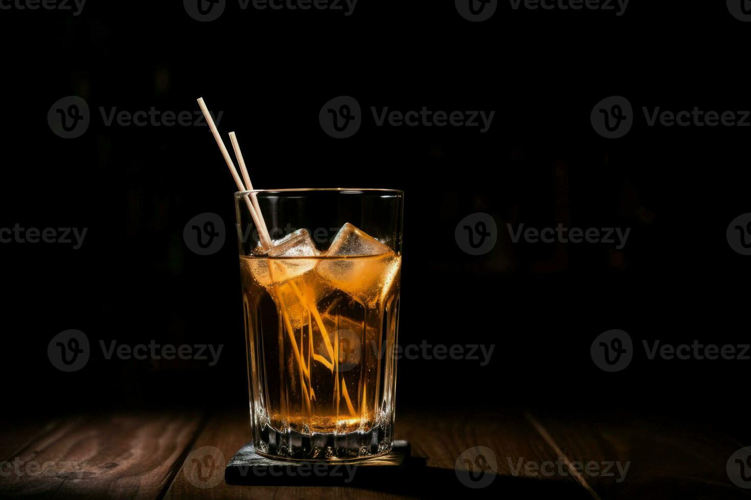 cocktail drinken glas ijs kubussen. genereren ai foto