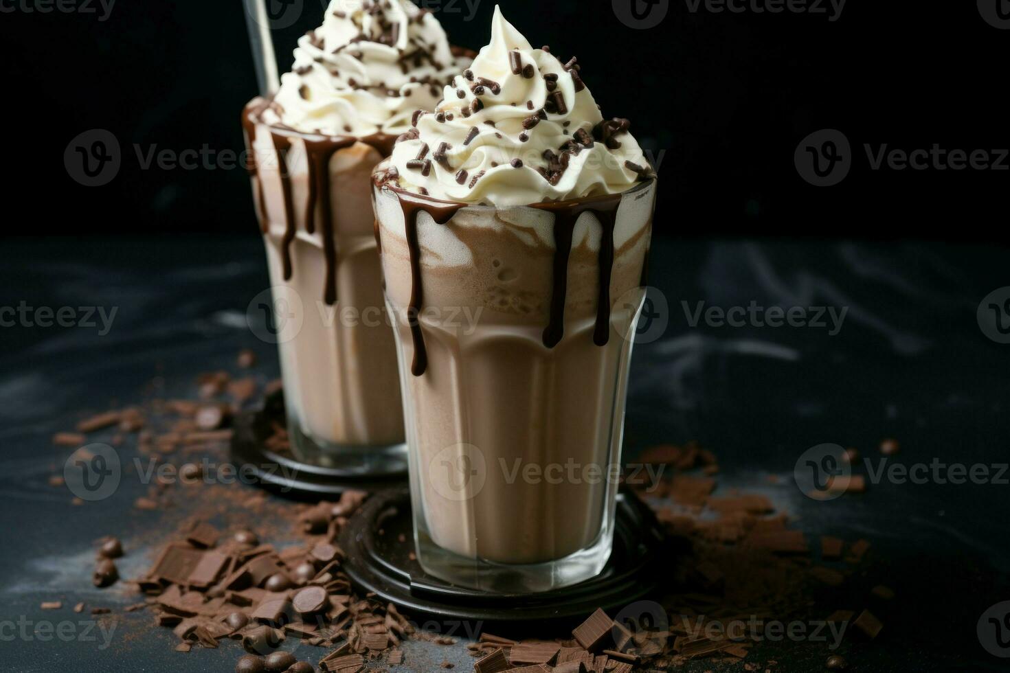 romig chocola milkshake. genereren ai foto