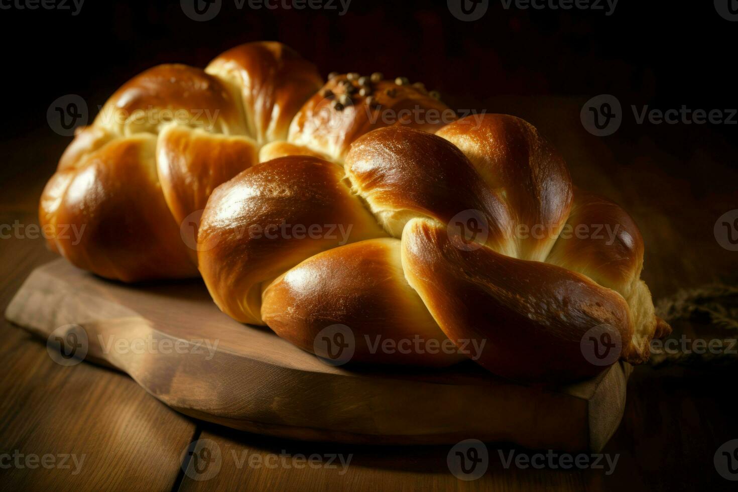 traditioneel challah brood. genereren ai foto