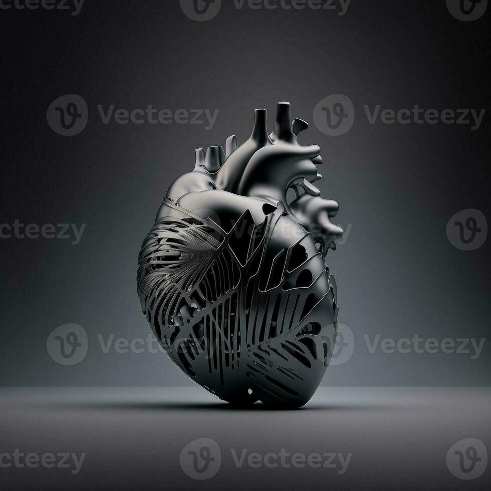 3d illustratie ontwerp, hart accu geïnspireerd door de menselijk hart. generatief ai. foto