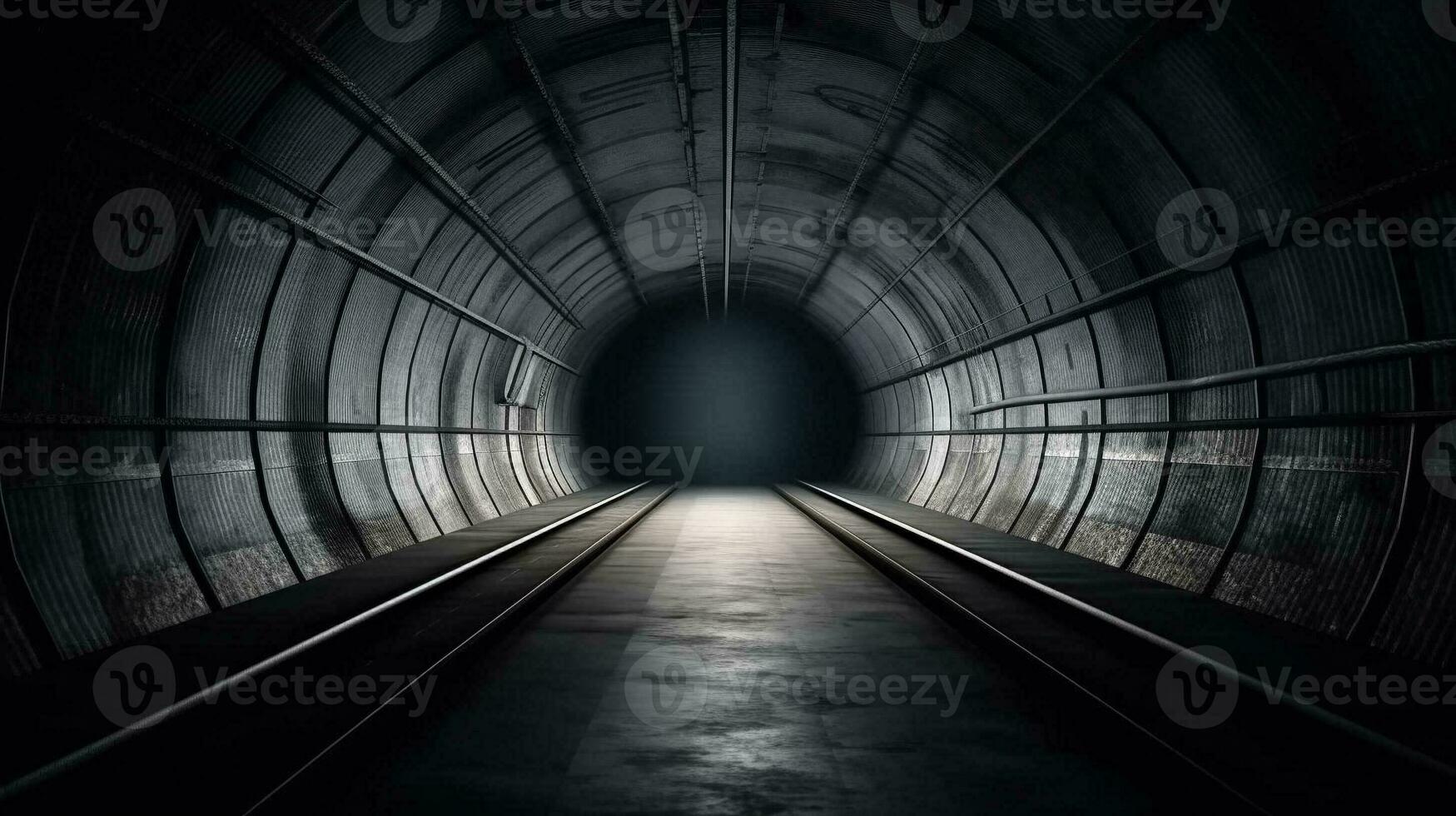 wetenschap wrijving of spoorweg tunnel Aan leeg ruimte voor. generatief ai. foto