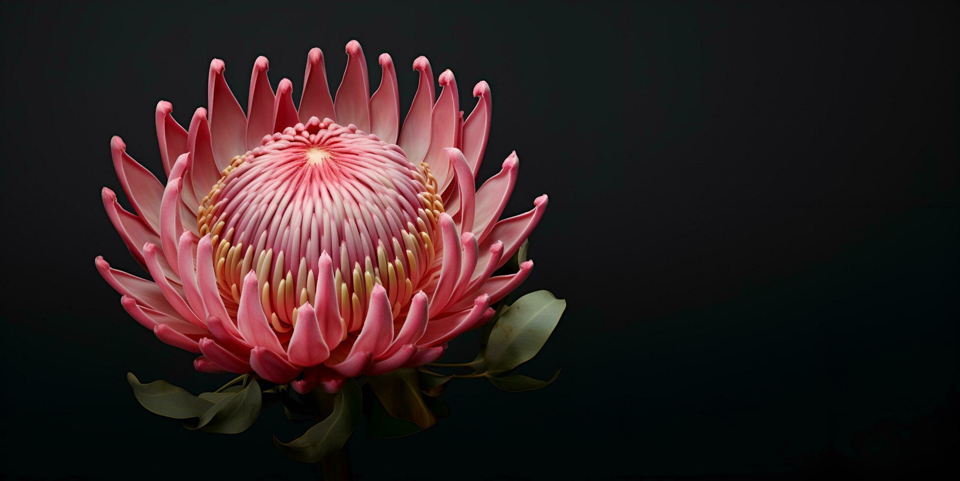 mooi protea bloem macro blanco ruimte, ai generatief foto