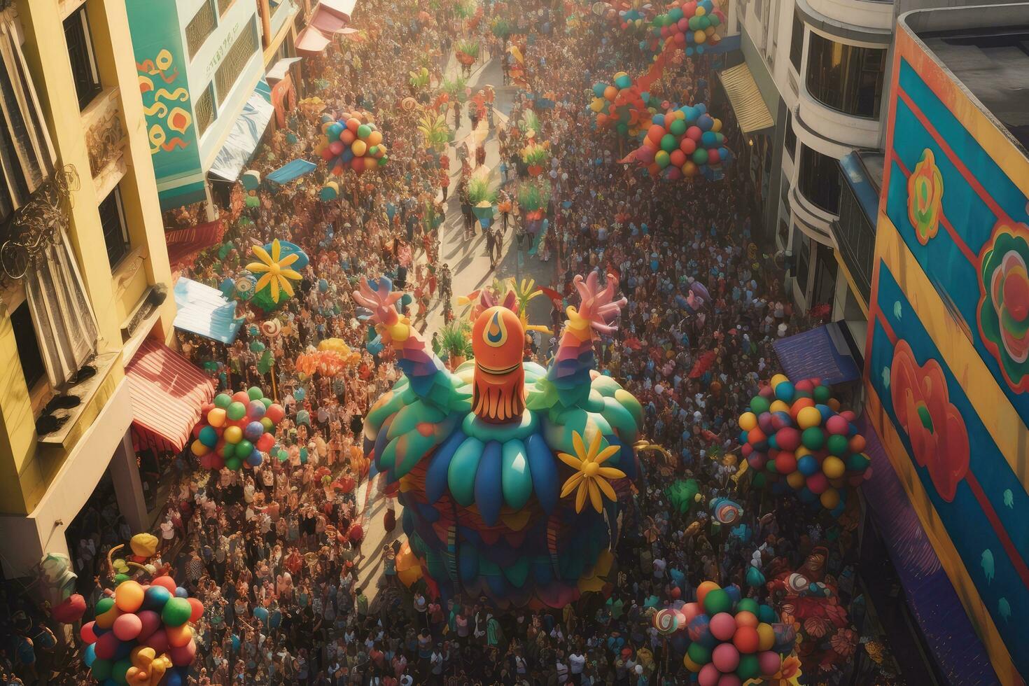 carnaval optocht Aan de straat in Rio de Janeiro , Braziliaans carnaval ,generatief ai foto